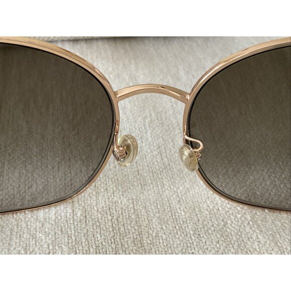 Jimmy Choo Womens Sunglasses Big Gold Rim Rhinestone On Arm W/case Gradient Lens - Picture 10 of 16